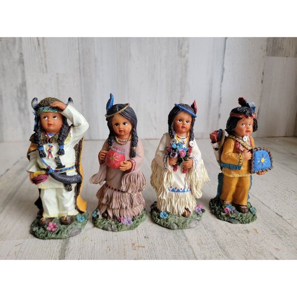 K's collection native American girl boy Thanksgiving set figure fall - Picture 1 of 12